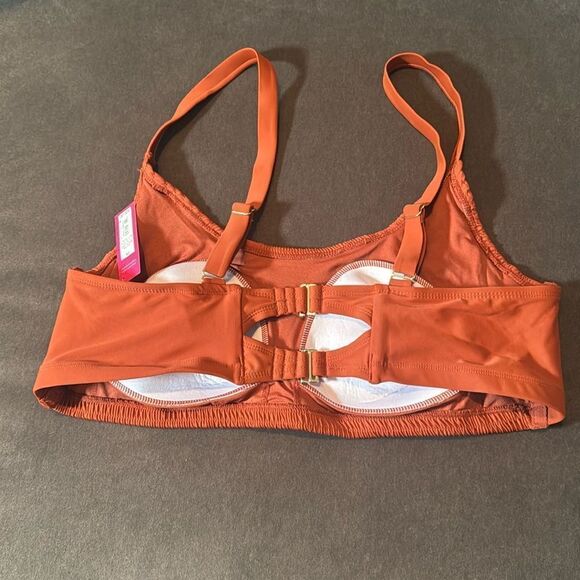 Women’s Xhilaration Plus Size Orange 2 Piece Bikini Smocked Top Size 2X NWT - Picture 6 of 12